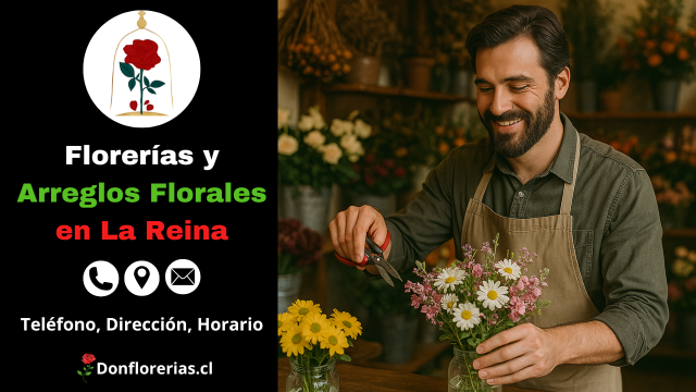 Florería en La Reina con despacho a domicilio. Un florista sonriente recorta flores blancas, rosadas y lilas en un jarrón sobre el mostrador, en una tienda acogedora repleta de arreglos florales frescos. Floristería en La Reina con atención personalizada, gran variedad de flores naturales y servicio de envío a domicilio para toda la comuna.