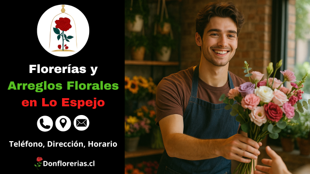 Florería en Lo Espejo con despacho a domicilio. Un florista joven sonríe mientras entrega un ramo de flores frescas compuesto por rosas rosadas, lilas y blancas, en una tienda con decoración natural. Floristería en Lo Espejo con atención personalizada, arreglos florales elegantes y servicio de envío a domicilio para toda ocasión.